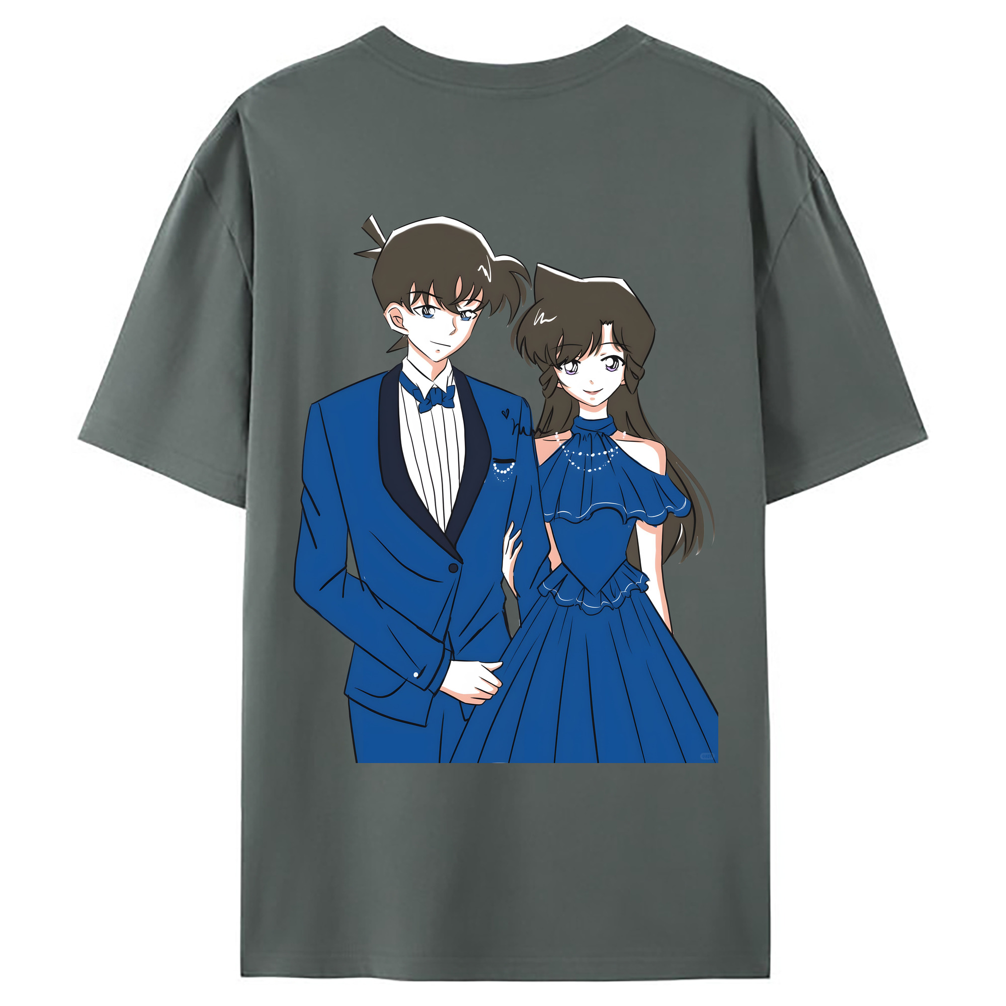 （画像用） 名探偵コナン 江戸川 コナン Detective Conan Conan Edogawa 綿100％ メンズ半袖Tシャツ（バックプリント） 通気性